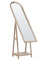 Standing Mirror with Shelf Light Wood CHAMBERY_830391
