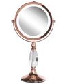 Espejo de maquillaje LED rosa dorado ø 18 cm MAURY_813605