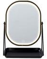 Miroir de maquillage avec LED 20 x 22 cm doré DORDOGNE_848530