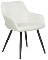 Conjunto de 2 sillas de terciopelo blanco crema CASMALIA_898667
