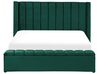 Zamatová posteľ s úložným priestorom 180 x 200 cm zelená NOYERS_834632