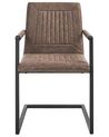 Sada 2 jedálenských stoličiek z umelej kože hnedá BRANDOL_790029