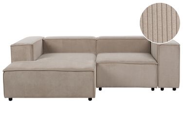 2 pers. sofa lysebrun fløjl højrevendt APRICA