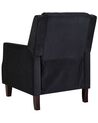 Fotel rozkładany welurowy czarny EGERSUND_794308