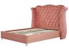 Zamatová posteľ 160 x 200 cm ružová AYETTE_832196