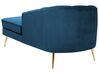 Chaise longue fluweel marineblauw linkszijdig ALLIER_774272