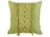 Set of 2 Cotton Macrame Cushions with Tassels 45 x 45 cm Green KALAM_904691
