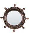 Kulaté nástěnné zrcadlo ø 46 cm tmavě hnědé GORMAZ_904414