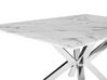 Glass Top Dining Table 160 x 90 cm Marble Effect with Silver SABROSA_792900