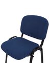 Set of 4 Fabric Conference Chairs Blue CENTRALIA_902566