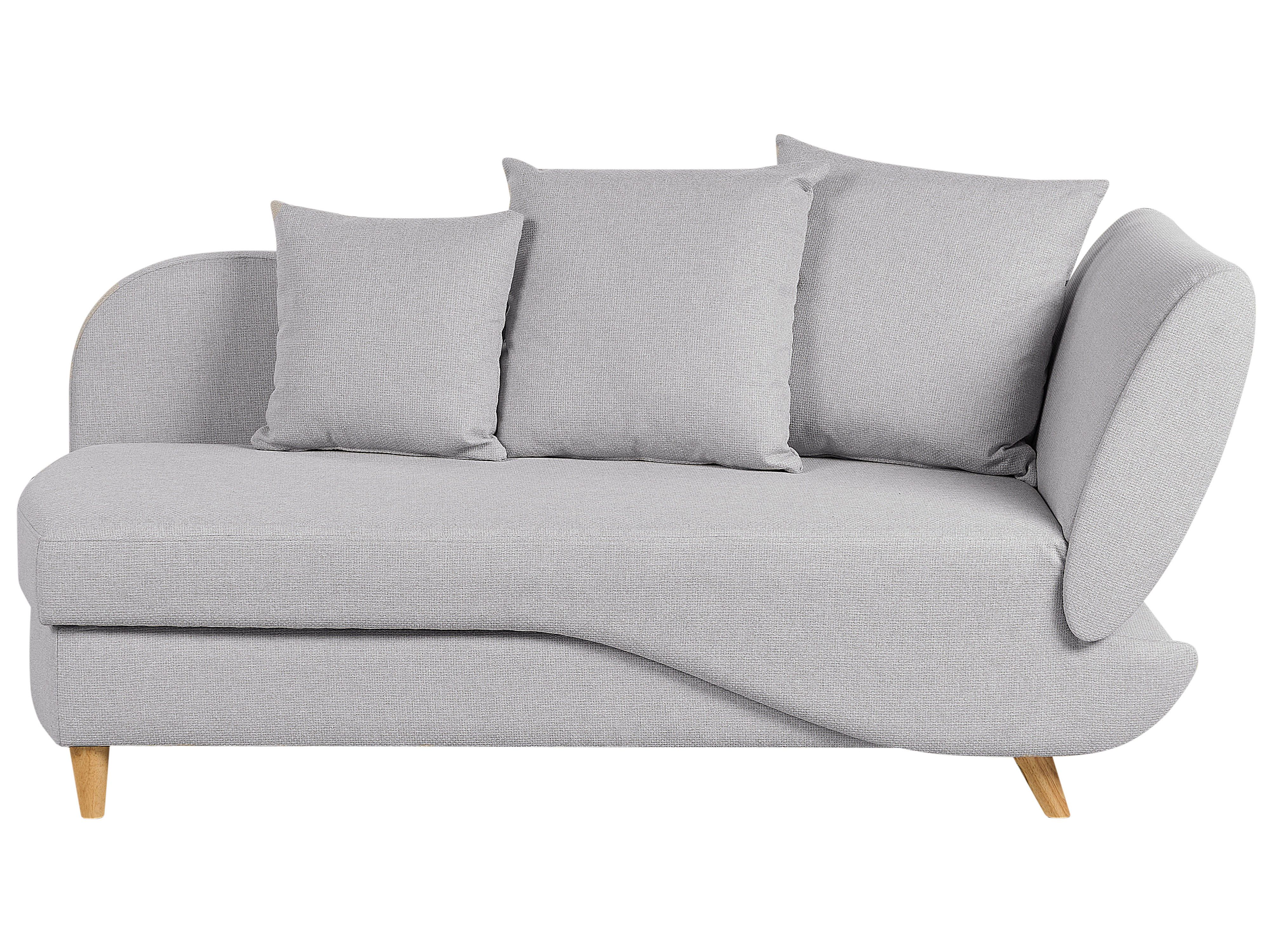 Fabric Right Chaise Lounge with Storage Light Grey MERI II Beliani.co.uk