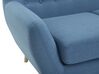 Canapé angle à gauche 3 places en tissu bleu MOTALA_703278