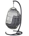 PE Rattan Hanging Chair with Stand Dark Grey SESIA_806049