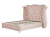 Łóżko welurowe 160 x 200 cm pastelowy róż AYETTE_905317