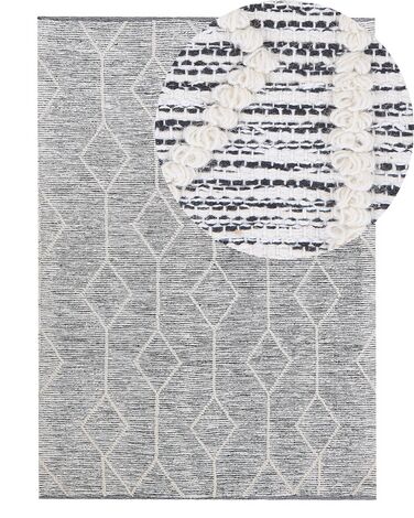 Teppich Wolle grau-beige 140 x 200 cm Kurzflor EDREMIT