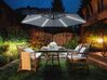 Konzolový záhradný slnečník s LED svetlami ⌀ 285 cm sivý CORVAL_778652