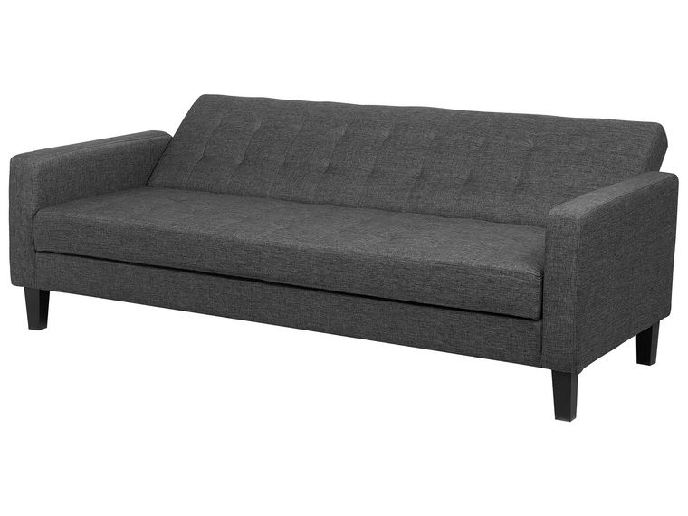 Fabric Sofa Bed Dark Grey VEHKOO Beliani.co.uk