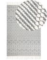 Teppich Wolle beige / grau 160 x 230 cm geometrisches Muster SOLHAN_855609