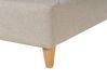 Left Hand Fabric Chaise Lounge with Storage Beige MERI II_881260