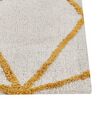 Teppich Baumwolle cremeweiß / gelb 160 x 230 cm geometrisches Muster Shaggy MARAND_842998