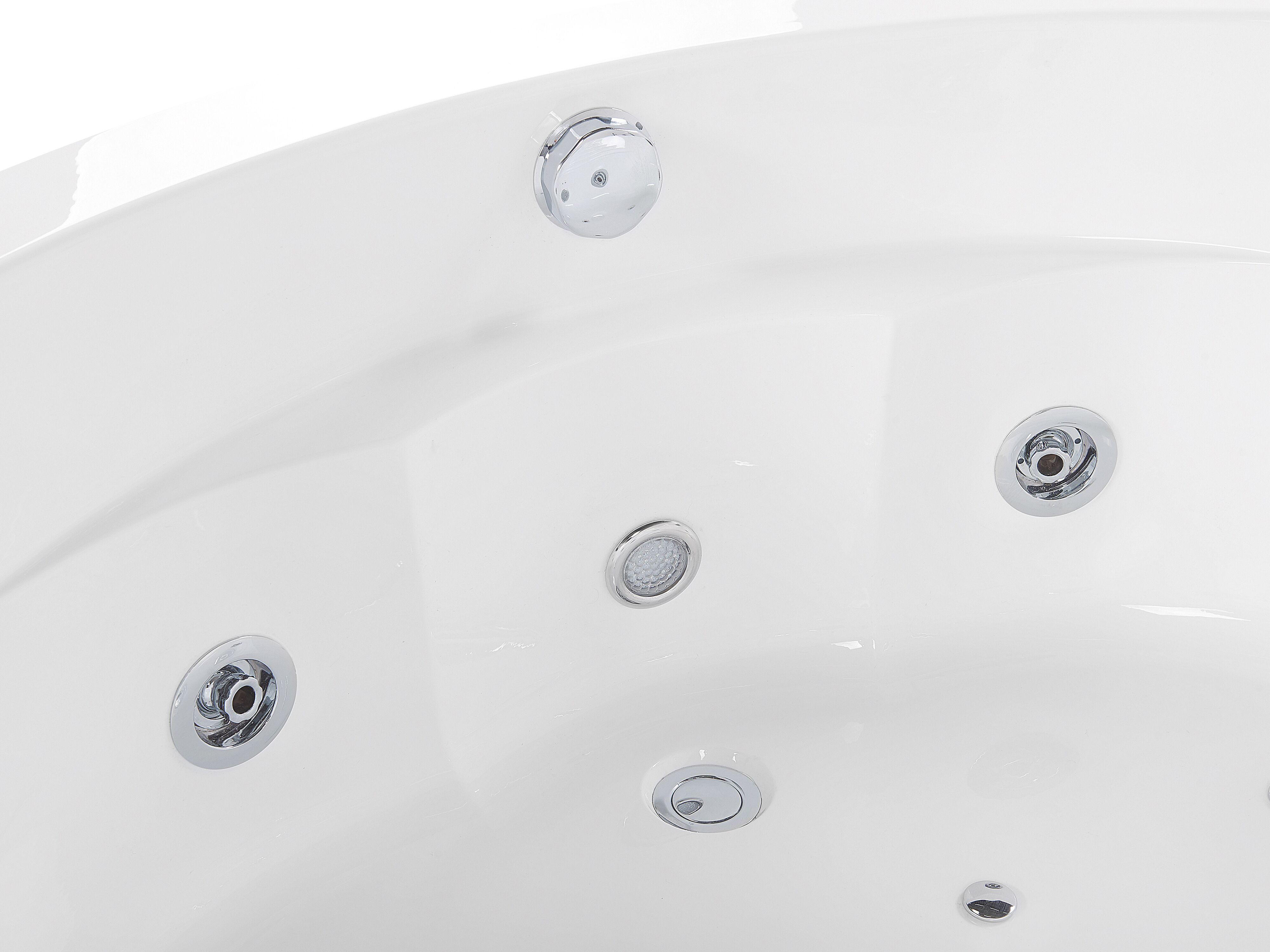 Wanna narożna LED z hydromasażem biała MONACO