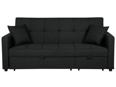 Fekete kárpitozott kanapéágy GLOMMA