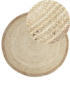 Pyöreä matto juutti vaalea beige ⌀ 120 cm MENEMEN Pyöreä matto juutti vaalea beige ⌀ 120 cm MENEMEN