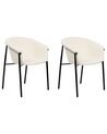 Set of 2 Boucle Dining Chairs Off-White AMES_887354