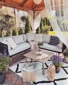 Salon de jardin en bois acacia avec coussin gris ALCAMO_779496