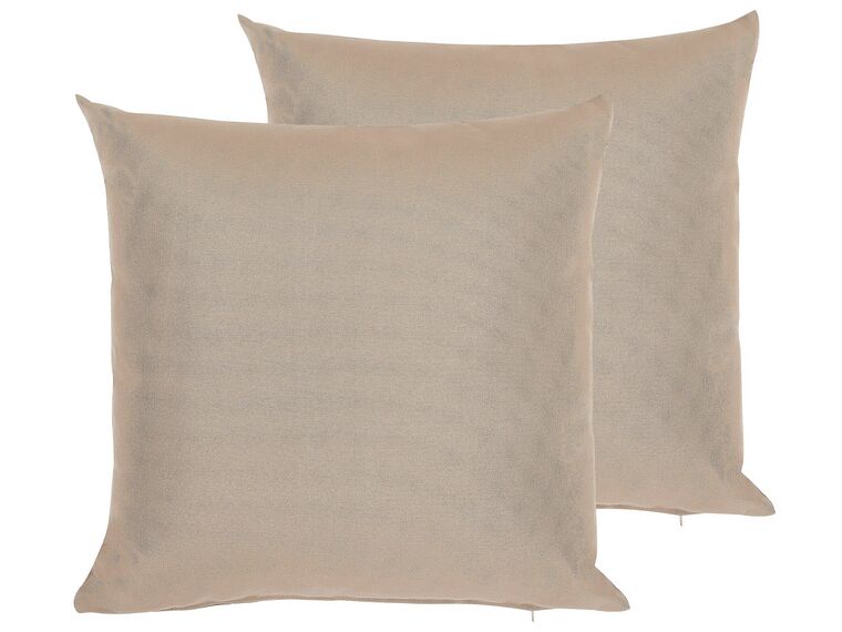 Set of 2 Outdoor Cushions 40 x 40 cm Sand Beige PALAIROS_814155