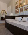 Drevená rozkladacia posteľ s úložným priestorom 90/180x200 cm hnedá CAHORS_915857