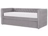 Výsuvná posteľ v sivom zamate 90 x 200 cm GASSIN_779255