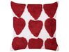 Set of 2 Tufted Cotton Cushions 45 x 45 cm White and Red MINGORA_911908