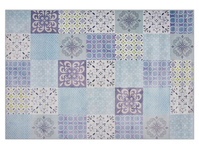 Teppich mehrfarbig Mosaik-Muster 140 x 200 cm INKAYA_882181