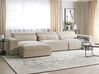 3 Seater Modular Velvet Sofa with Ottoman Beige HELLNAR_911007
