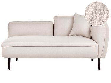 Right Hand Boucle Chaise Lounge Light Beige CHEVANNES
