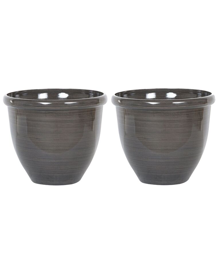 Set of 2 Plant Pots ⌀ 49 cm Brown TESALIA _841979