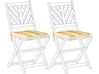 Zitkussen voor stoel set van 2 geel/wit TERNI _842507