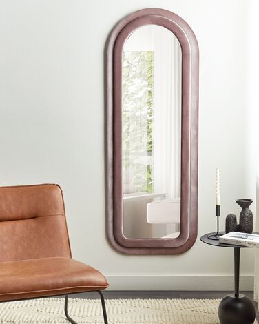 Velvet Wall Mirror 60 x 160 cm Pink CULAN