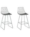 Lot de 2 chaises de bar en métal argenté BISBEE_868509