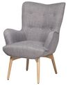 Wingback Chair with Footstool Light Grey VEJLE_689760