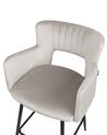 Zestaw 2 krzeseł barowych welurowy szary SANILAC_912703
