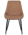 Conjunto de 2 sillas de comedor de piel sintética marrón dorado/negro MARIBEL_716417