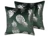 Lot de 2 coussins décoratifs en velours vert motif ananas 45 x 45 cm ASTILBE_769234