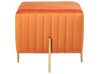 Pouf en velours orange 45 x 45 cm DAYTON_860627
