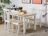 Table de salle à manger extensible en bois clair et blanc 120/150 x 80 cm HOUSTON_785830