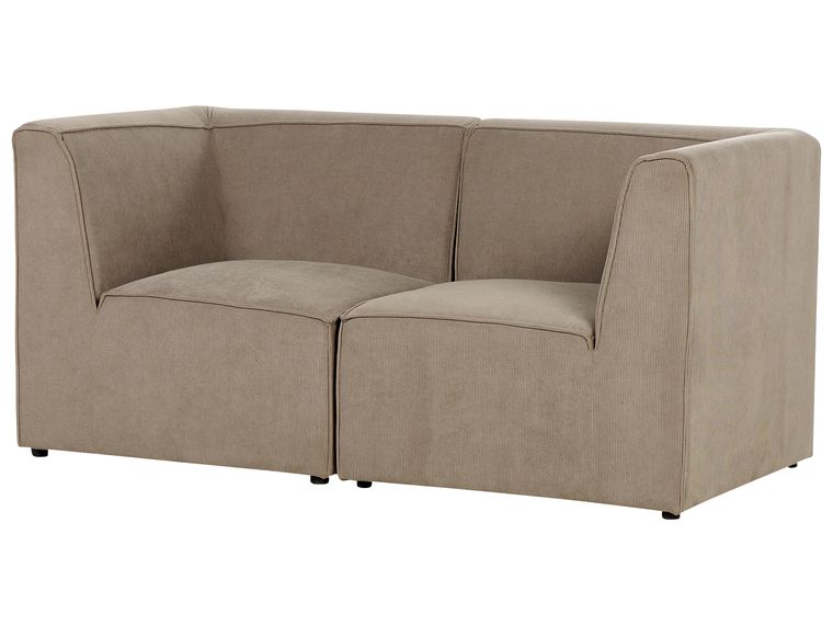 2 Seater Modular Jumbo Cord Sofa Taupe LEMVIG Beliani.fi