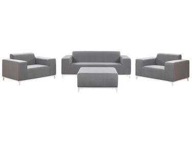 Lounge Set Polsterbezug grau / weißes Gestell 5-Sitzer ROVIGO