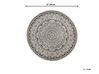 Okrúhly bavlnený koberec ø 120 cm čierna/krémová biela HIZAN_756592