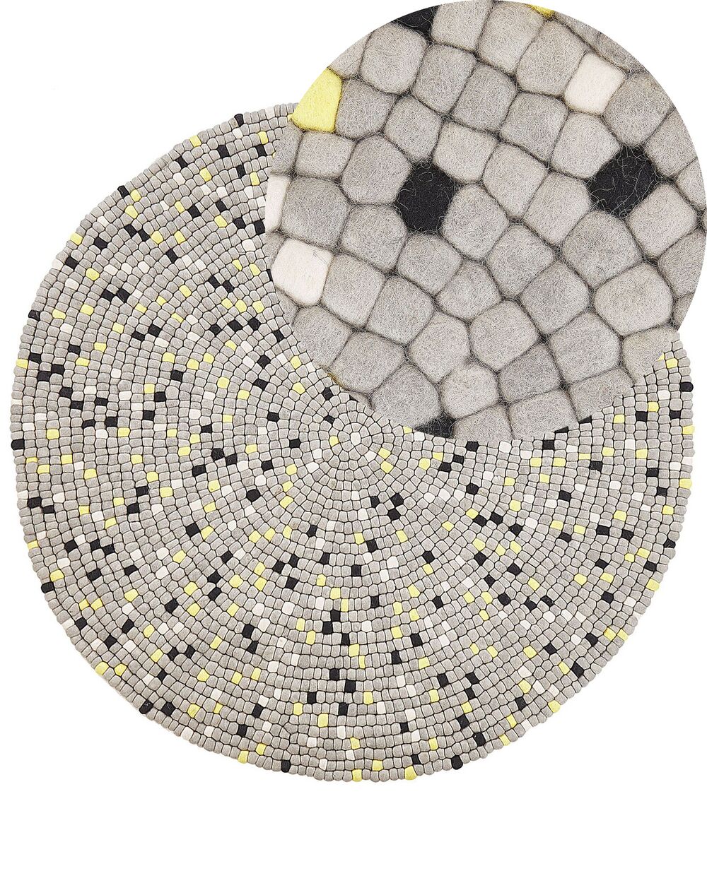 Round Felt Ball Area Rug ⌀ 140 cm Light Grey PENEK | Beliani.co.uk